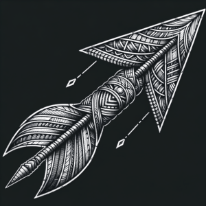 Linework Arrow With Intricate Line Patterns And Detailed Design