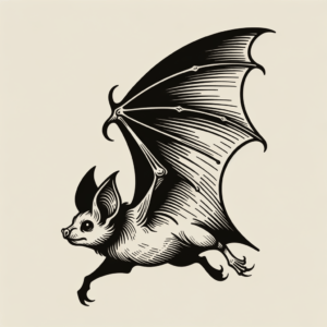 Linework Bat With Dynamic Pose