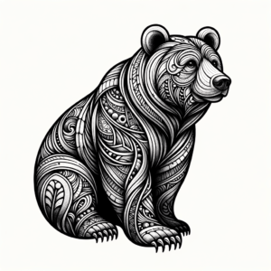 Linework Bear With Intricate Designs