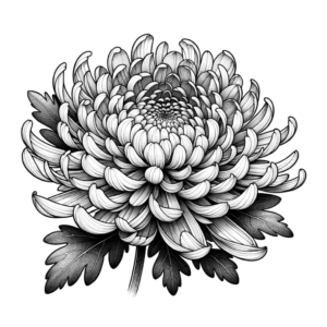 Linework Chrysanthemum With Precise Lines