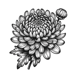 Linework Chrysanthemum With Precise Lines