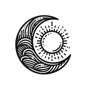 Linework Crescent Moon With Shading