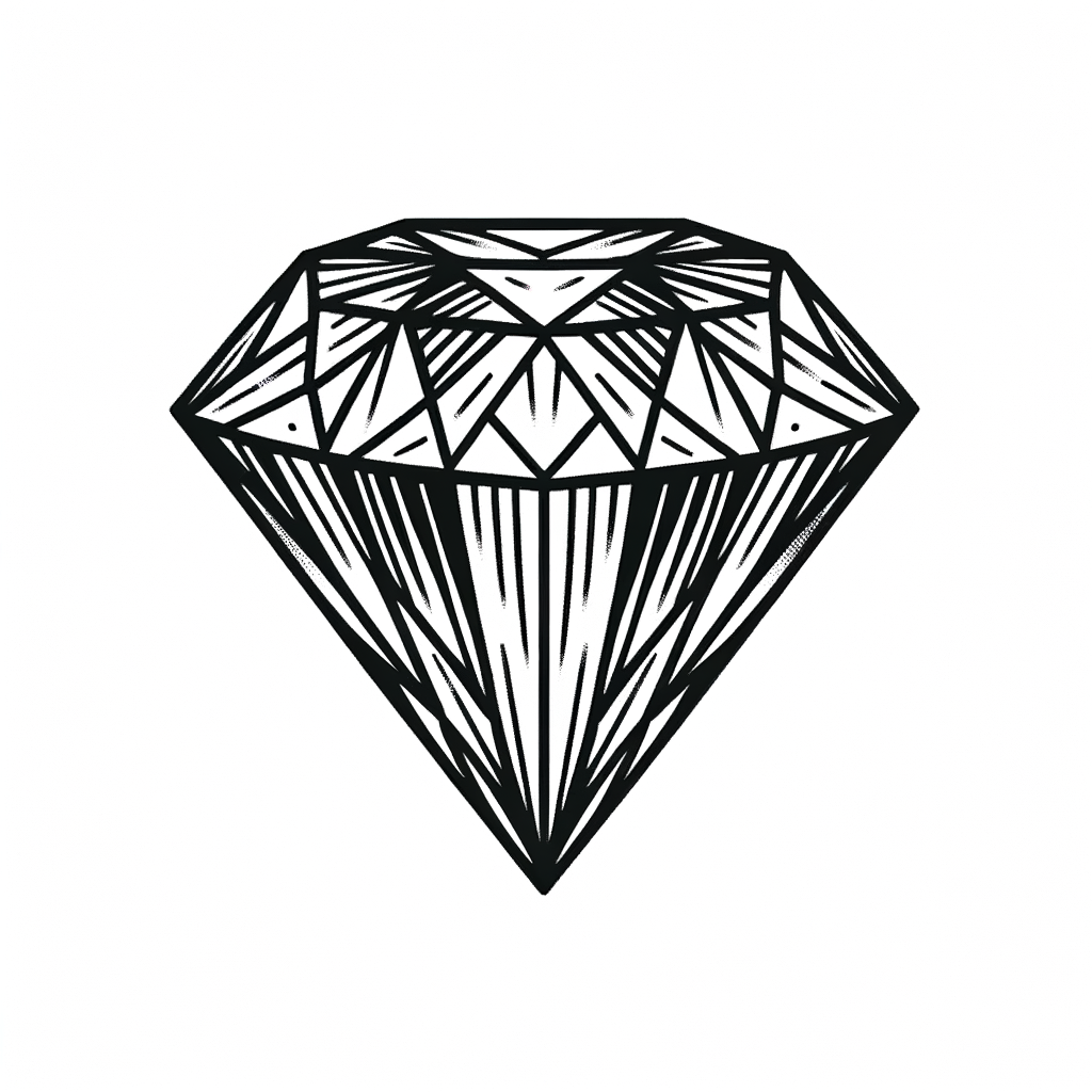 Linework Diamond With Precise Lines