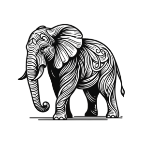 Linework Elephant With Elegant Lines