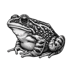 Linework Frog With Detailed Designs