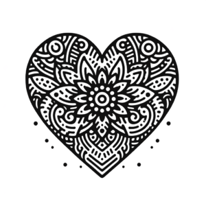 Linework Heart With Intricate Patterns