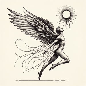 Linework Icarus With Delicate And Thin Lines