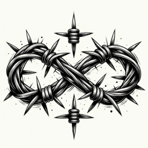 Linework Infinity With Barbed Wire