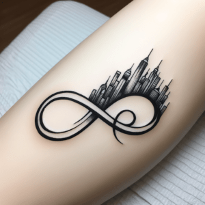 Linework Infinity With Skyline