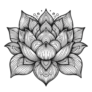 Linework Lotus With Complex Lines