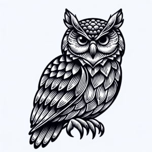 Linework Owl With Clean, Precise Lines