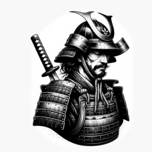 Linework Samurai With Precise Lines