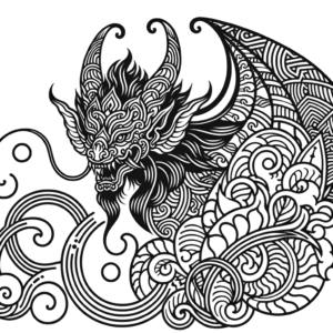 Linework Succubus With Intricate Patterns