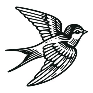 Linework Swallow With Clean Lines