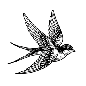 Linework Swallow With Precise Lines