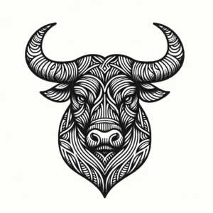 Linework Taurus Bull With Intricate Line Patterns