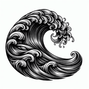 Linework Wave With Intricate Detail