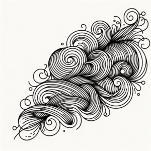 Linework Wave With Intricate Patterns
