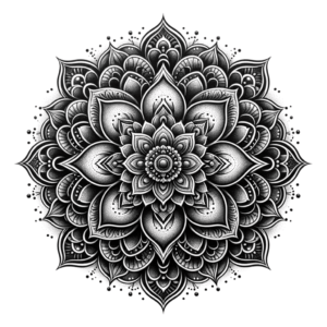 Mandala And Dotwork Accents In A Flower Design