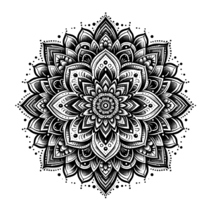 Mandala And Dotwork Flower Accents