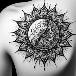 Mandala And Dotwork Sun Accents