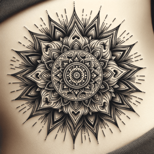 Mandala Pattern Integrated Into A Sun Design