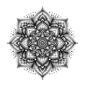 Mandala Patterns And Dotwork Accents In A Flower