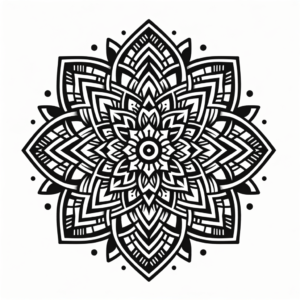 Mandala With A Combination Of Geometric And Organic Shapes