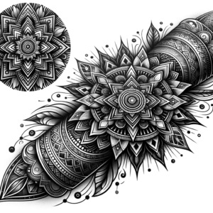 Mandala With A Combination Of Traditional And Modern Tattoo Elements