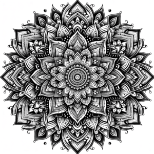 Mandala With A Mix Of Bold, Graphic Patterns And Intricate Details