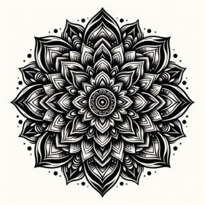 Mandala With Bold, Graphic Patterns And High Contrast