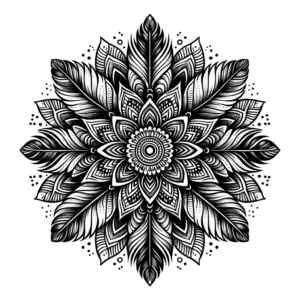 Mandala With Delicate, Feather-Like Patterns And Fine Details