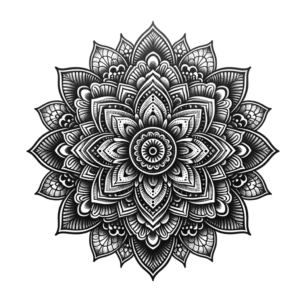 Mandala With Delicate, Lace-Like Patterns And Soft Shading