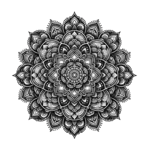 Mandala With Delicate, Lace-Like Patterns And Soft Shading