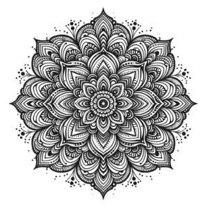 Mandala With Delicate, Lace-Like Patterns And Soft Shading