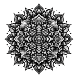 Mandala With Intricate, Floral Patterns And Detailed Leaves
