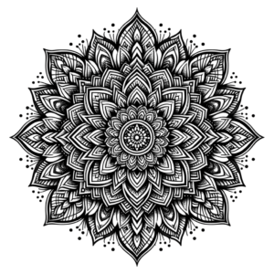 Mandala With Intricate, Mandala-Inspired Patterns And Detailed Lines