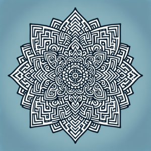 Mandala With Intricate, Maze-Like Patterns And Symmetrical Designs