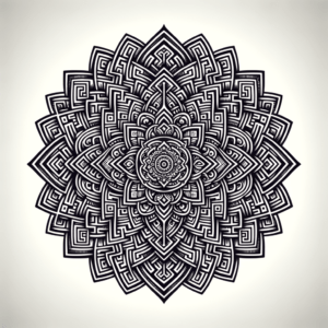 Mandala With Intricate, Maze-Like Patterns And Symmetrical Designs