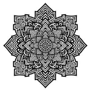 Mandala With Intricate, Maze-Like Patterns And Symmetrical Designs