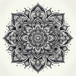 Mandala With Intricate, Paisley Patterns And Floral Motifs