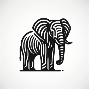 Masculine Elephant With Sharp Angles