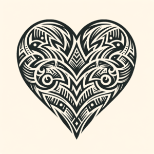 Masculine Heart With Tribal Designs
