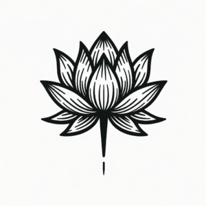 Masculine Lotus Flower With Strong Lines
