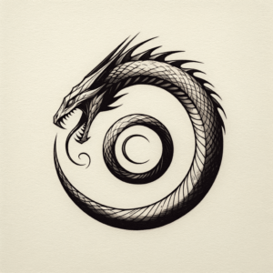 Masculine Ouroboros With Sharp Angles