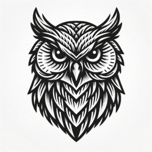 Masculine Owl With Strong, Angular Features