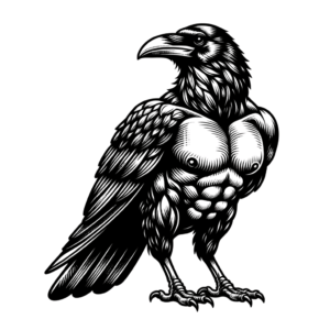Masculine Raven With A Strong Stance