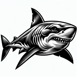 Masculine Shark Tattoo With Bold Lines And A Strong Presence