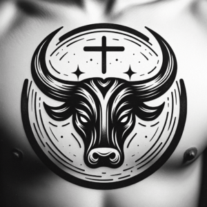 Masculine Taurus Symbol With Strong Lines