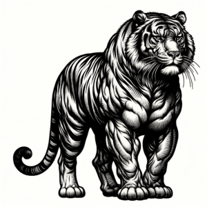 Masculine Tiger With Strong Features